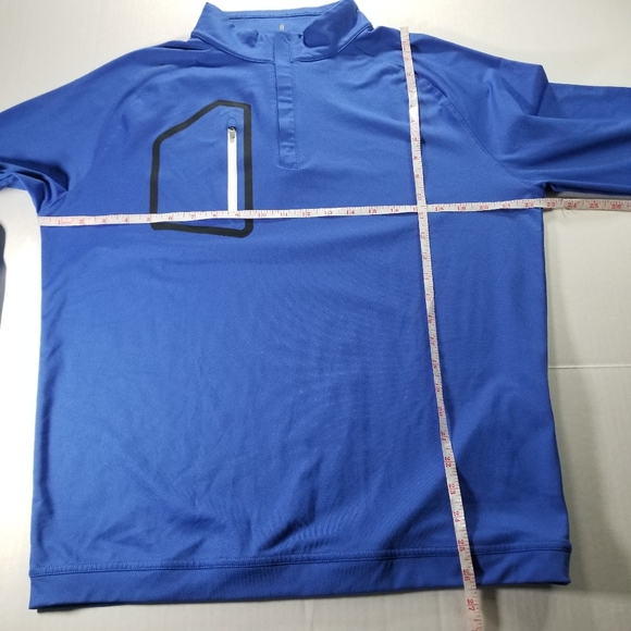 Peter Millar Verge Performance Size Medium Blue  Quarter-Zip Sweatshirt Men - Picture 6 of 8